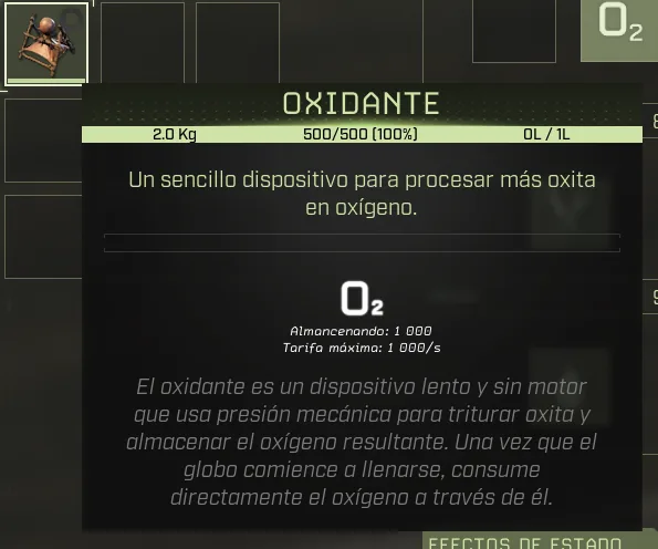 Descripción del Oxidante en ICARUS