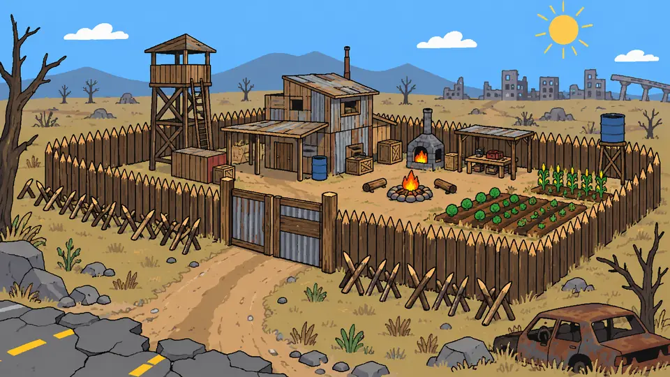 Ilustración estilo Paint del servidor 7 Days to Die